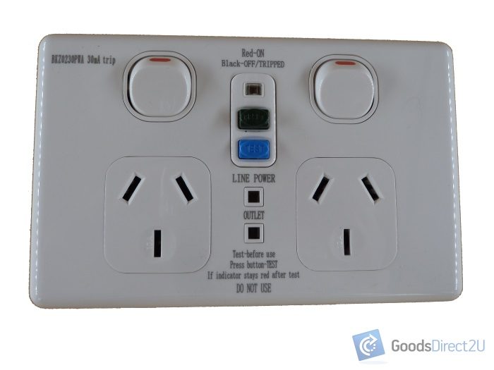 Power Point - Double - Horizontal - RCD - 10A - Bathroom Carousel 1