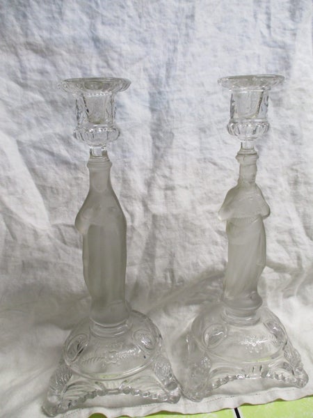 *Antique European Glass Candle Stick Holders - Great Decoration - 8211 Carousel 1