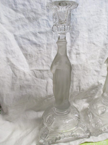 *Antique European Glass Candle Stick Holders - Great Decoration - 8211 Carousel 2