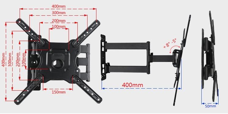 a Brand New TV Wall Mount Tv Bracket 3Arms 32-44 Inch # Carousel 2