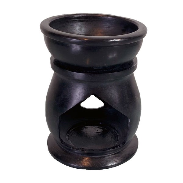 Triple Moon Pentacle Soapstone Oil Burner Black Carousel 2