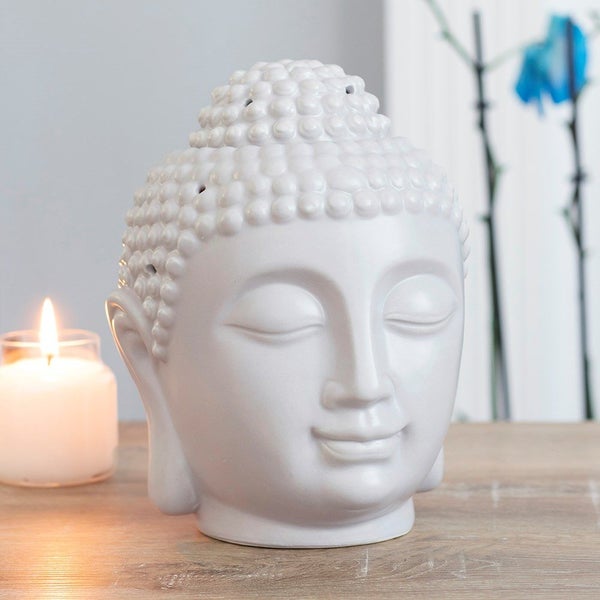 Large Grey Buddha Head Oil Burner Carousel 1