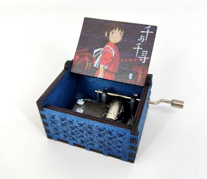 Spirit Away Music Box Hand Crank Carved Wooden Musical Box Carousel 1