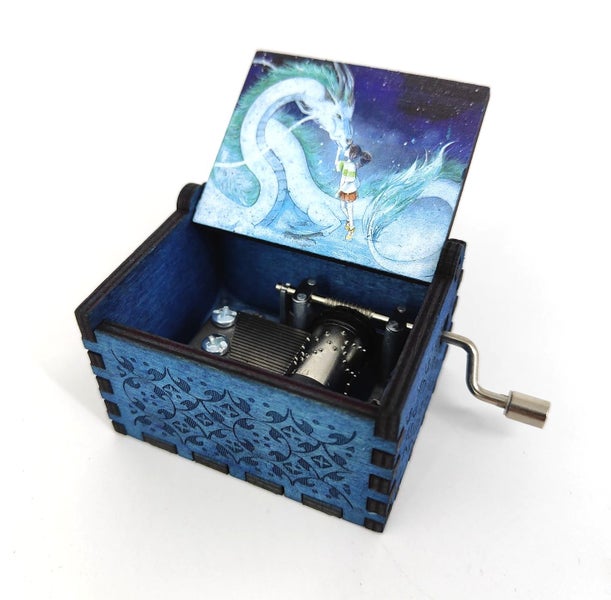 Spirit Away Music Box Hand Crank Carved Wooden Musical Box Carousel 1