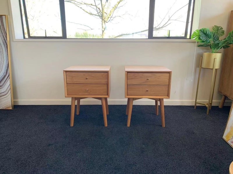 Brand New Pair Of Solid Oak Bedside Table Carousel 1