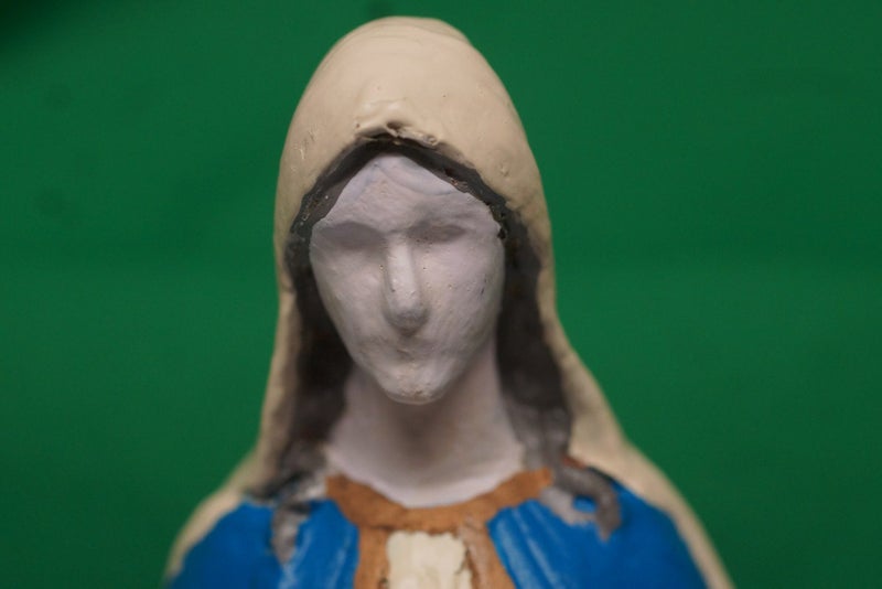 The Immaculate Virgin Mary. Vintage Plaster Statue of Our Blessed Lady. 31cm. Carousel 2