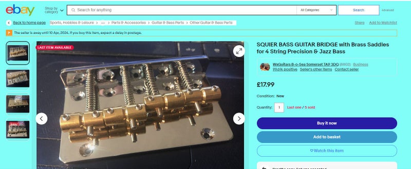 FREE SHIPPING ///// Fender® Jazz Bass, Squier, PB>4-SADDLE HARDTAIL CLASSIC Carousel 17