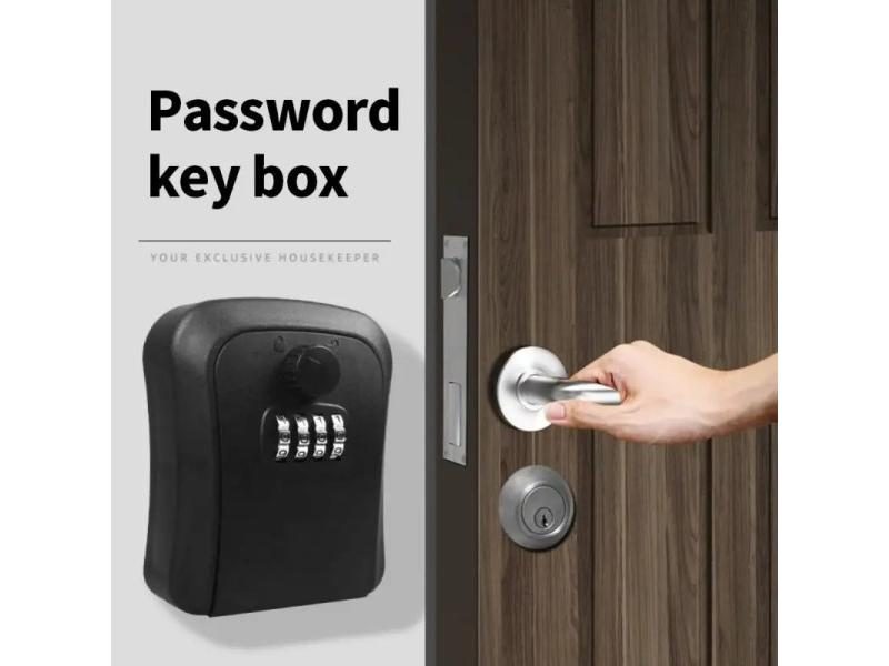 New Smart Code Password Key Lock Box 4 Digits Waterproof Outdoor Keybox Carousel 1