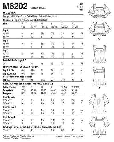 McCalls Pattern 8202 Misses' Tops ZZ (L-XL-XXL) Carousel 2