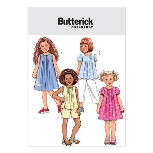 Butterick Pattern 4176 Children's/Girls' Top Dress Shorts and Pants 2-3-4-5 Carousel 1