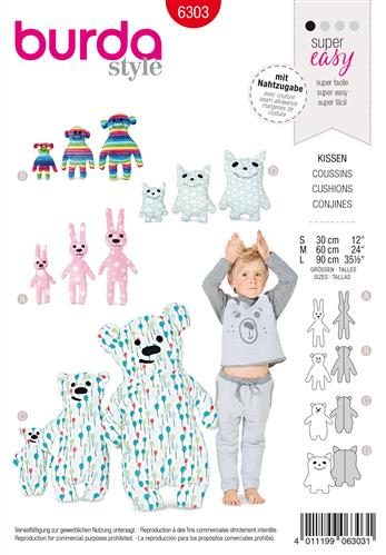 Burda Style Pattern 6303 Motif Pillows S-M-L Carousel 1
