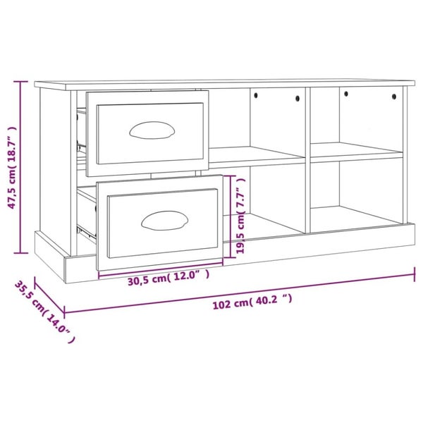 Tv Cabinet Black 102x35.5x47.5 Cm Engineered Wood Noloii Carousel 2