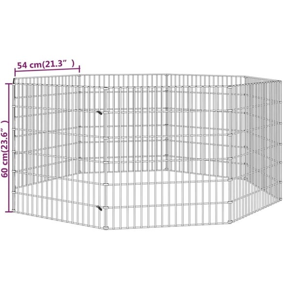 8-panel Rabbit Cage 54x60 Cm Galvanised Iron Oiopia Carousel 2
