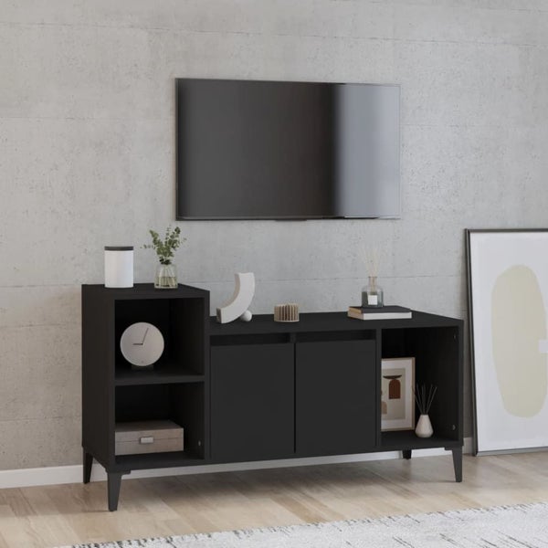Tv Cabinet Black 100x35x55 Cm Engineered Wood Nxoono Carousel 1
