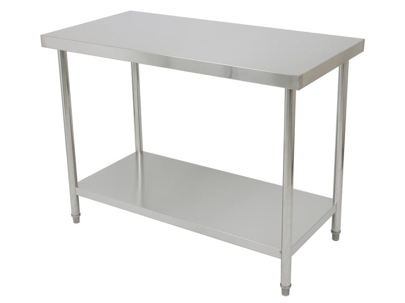 1.2m x 60cm Stainless Steel Commercial Work Bench Counter Top with Lower Shelf Carousel 1