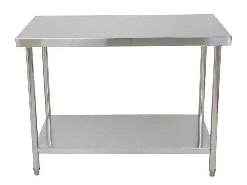 1.2m x 60cm Stainless Steel Commercial Work Bench Counter Top with Lower Shelf Carousel 2