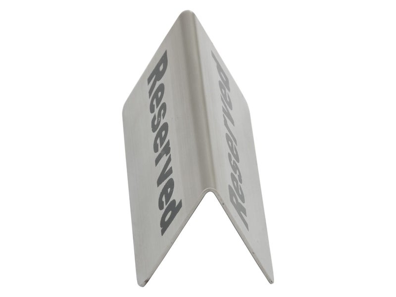 'Reserved' - Double Sided Restaurant Table Reservation Sign - Stainless Steel Carousel 2