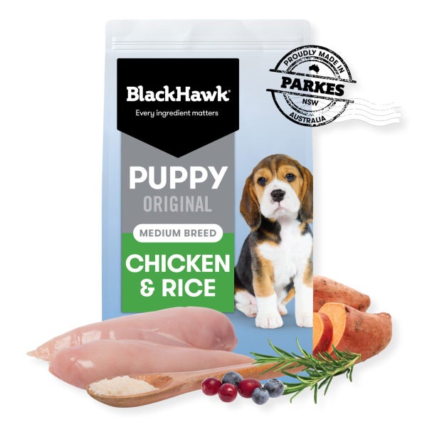 Black Hawk Chicken & Rice Medium Breed Puppy Food Carousel 2