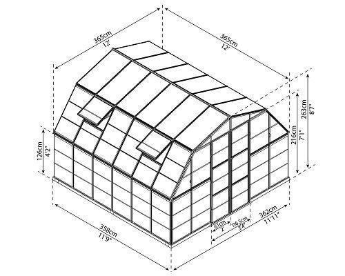 Greenhouse 12ft x 12ft Americana - Silver62971018593153111