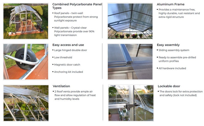 Greenhouse 12ft x 12ft Americana - Silver62971018593153112