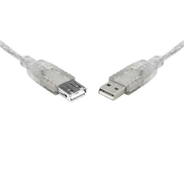 8Ware USB 2.0 Extension Cable 3m A to A Male to Female Transparent Metal Shea... Carousel 1