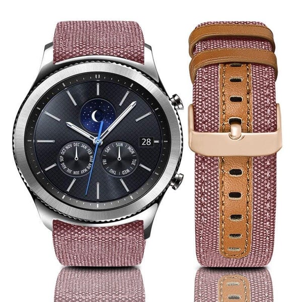 Denim & Leather Watch Straps Compatible with the Garmin Venu 2 Plus Carousel 1