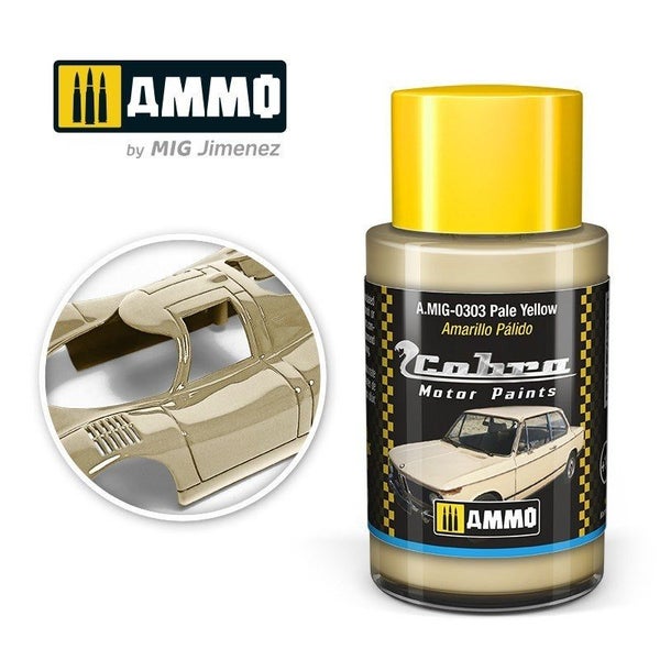 AMMO by Mig Jimenez A.MIG-0303 Cobra Motor Pale Yellow Acrylic Paint Carousel 1