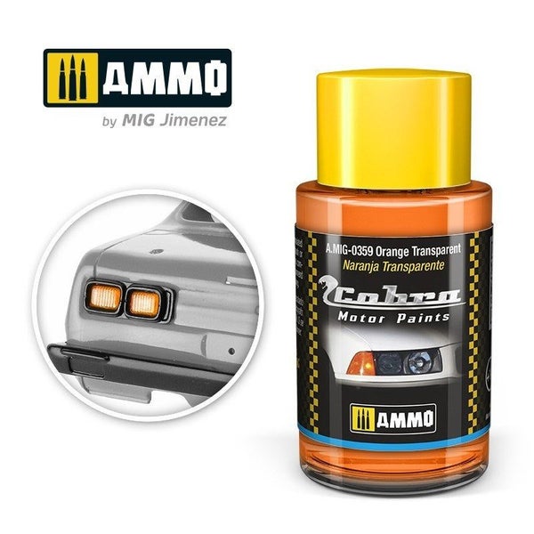 AMMO by Mig Jimenez A.MIG-0359 Cobra Motor Orange Transparent Acrylic Paint Carousel 1