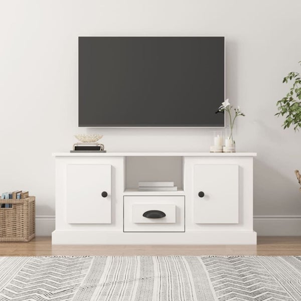 Tv Cabinet White 100x35.5x45 Cm Engineered Wood Nolapl Carousel 1