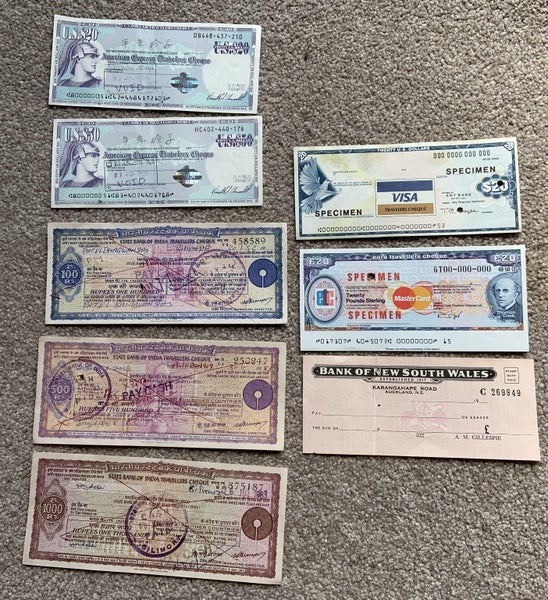 Collection of travellers cheques Carousel 1