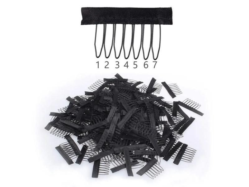 Xtrend New Black Lace Wig Clips Steel Tooth Polyester Durable Cloth Wig Combs Carousel 1