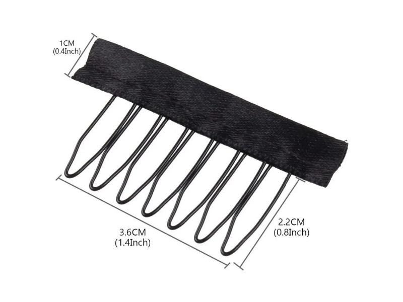 Xtrend New Black Lace Wig Clips Steel Tooth Polyester Durable Cloth Wig Combs Carousel 2