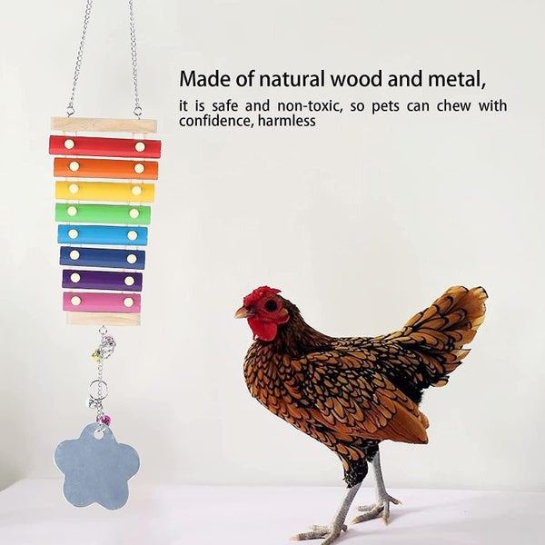 Chicken Coop Pecking Toy, Chickens Pecking Xylophone Safe Colorful Musical Instr Carousel 2
