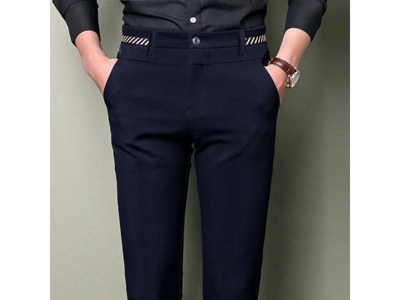 Stretch Suit Trousers For Men Office Pants Non-Ironing Slim Fit Bridegroom Carousel 2
