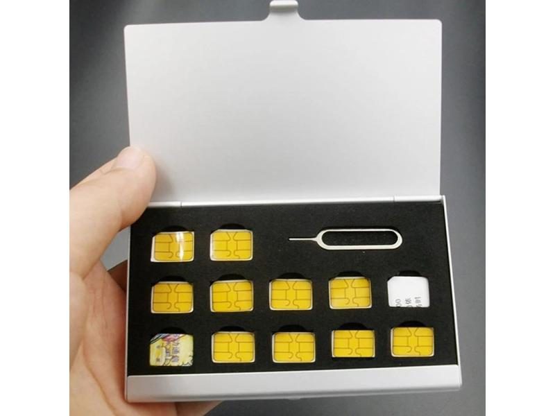 1Pc 12 Slots NANO 1 Slot Card Storage Box For SIM Memory Cards Carousel 1