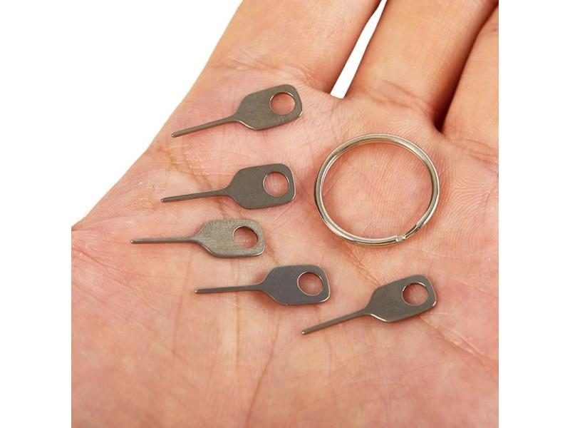5PCS Anti-Lost Sim Card Removal Needle 5pcs Sim Card Pin 1 Ring Key Tool Phone Carousel 1