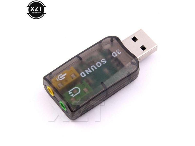 Portable External Usb To 3.5mm Mic Headphone Jack Stereo Headset 3d Sound Card Carousel 1