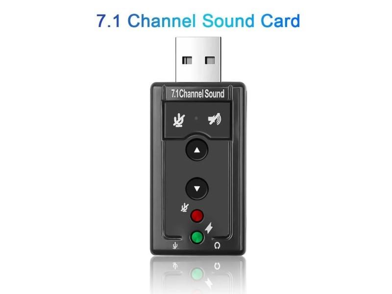 USB Sound Card 7.1 Channel Sound 3.5mm Audio Interface External Sound Card To Carousel 2