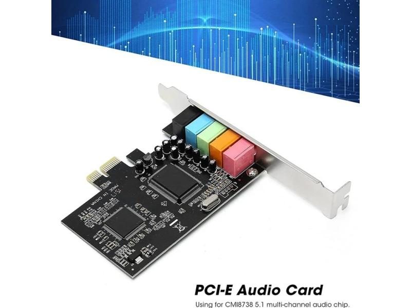PCI-E 5.1 Sound Card Computer PCIE 5.1 Channel 3D Audio 6 Channels 3D Games Carousel 1