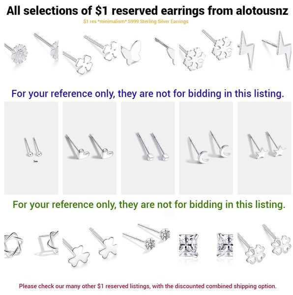 $1 res *minimalism* S925 Sterling Silver Butterfly Earring Backs(for two/a-pair) Carousel 2