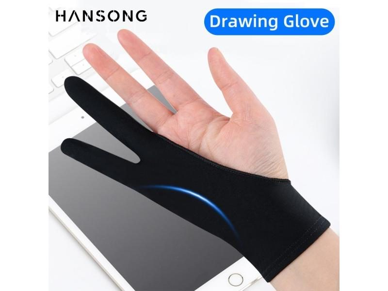 Anti-fouling Two-Fingers Anti-touch Painting Glove For Drawing Tablet Right And Carousel 1
