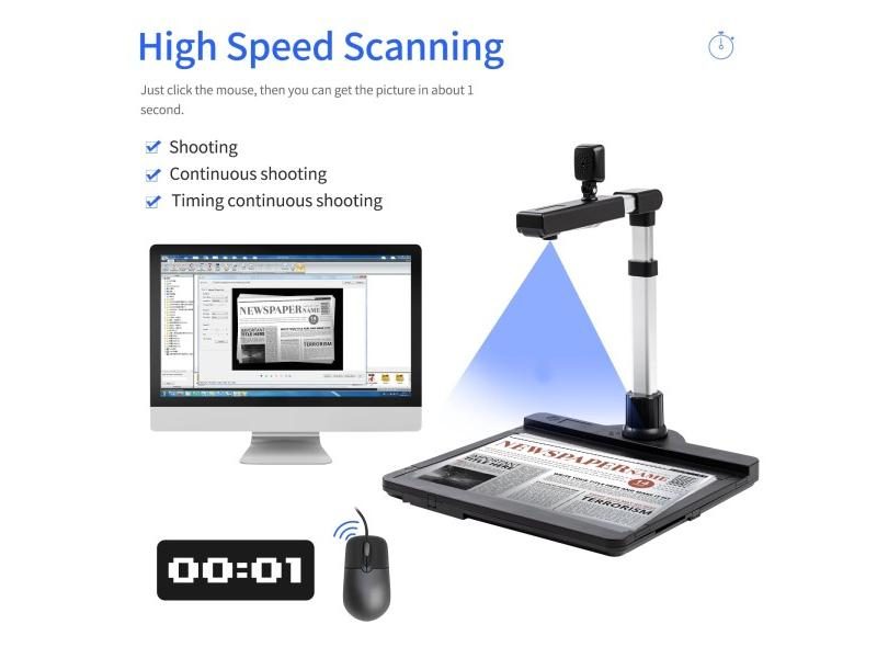 Aibecy X1000 Document Camera Scanner A3 Capture Size Dual Camera USB2.0 With Carousel 1