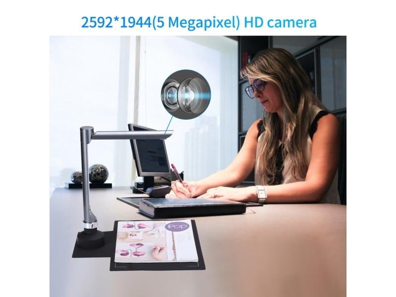 F60A HD 5MP USB Document Scanner Foldable A4 Size Capture Camera With LED Light Carousel 1