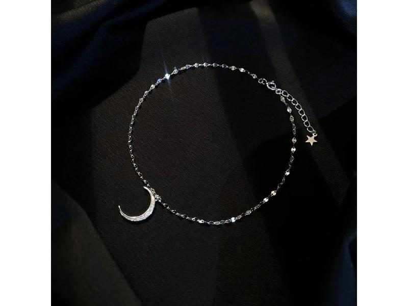 KOFSAC New Trendy Simple Moon Beach Foot Jewelry 925 Sterling Silver Anklets Carousel 1