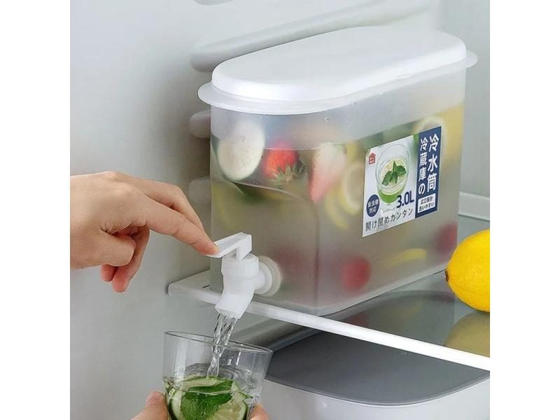 3.5L Freezer Water Jug Cold Lemon Juice Pitcher Beverage Drink Water Dispenser Carousel 2