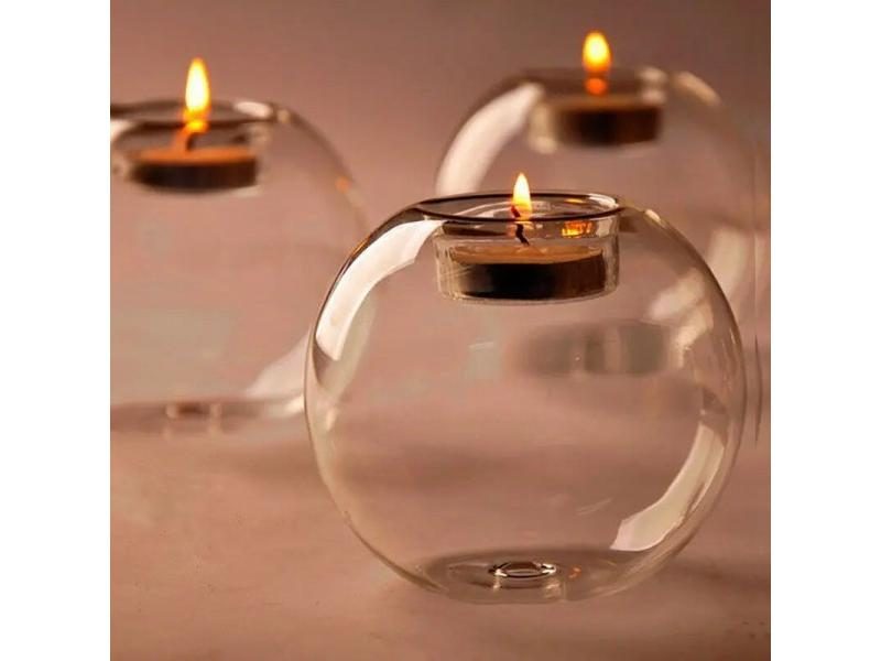 Halloween Round Glass Hanging Candle Tea Light Holder Candlestick Party Home Carousel 1
