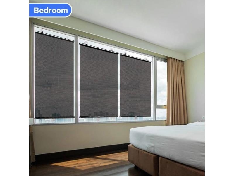 125cm Roller Blinds For Window Suction Cup Sunshade Blackout Curtain For Living Carousel 2