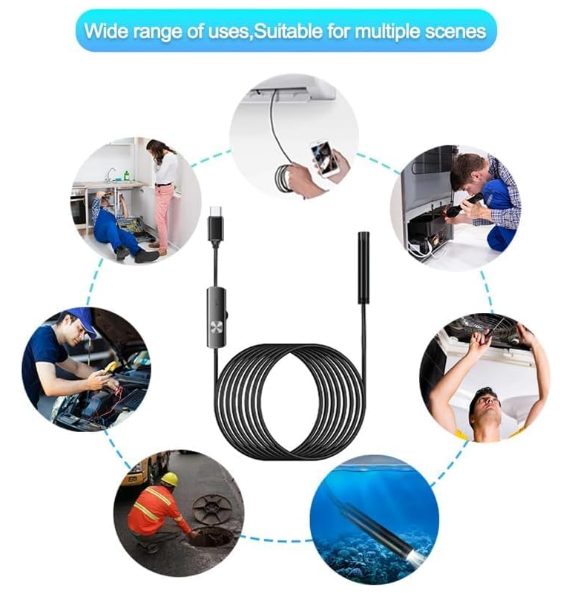 Endoscope Camera with Light 1080 HD Borescope with 6 Adjustable LED Lights Carousel 6