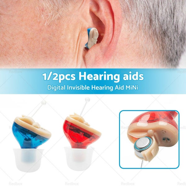 Digital Invisible Hearing Aid MiNi CIC Small Sound Voice Amplifier Enhancer L R Carousel 9