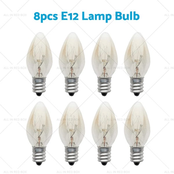 8 PCS 7W 240V E12/E14 Clear Bulbs Night Light Replacement Warm Yellow Light Carousel 1